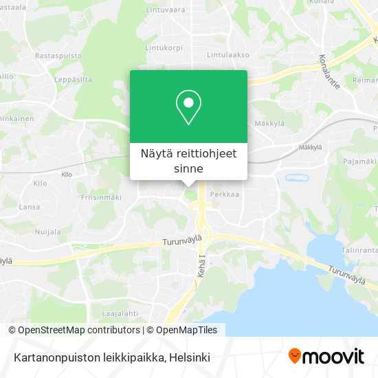 Kartanonpuiston leikkipaikka kartta