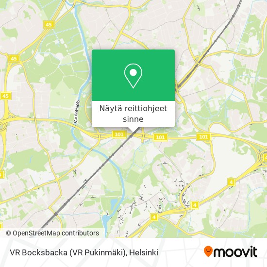 VR Bocksbacka (VR Pukinmäki) kartta