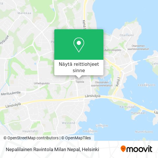 Nepalilainen Ravintola Milan Nepal kartta