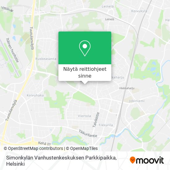 Simonkylän Vanhustenkeskuksen Parkkipaikka kartta
