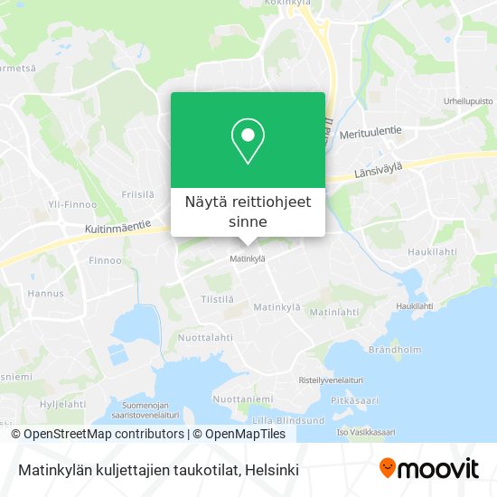 Matinkylän kuljettajien taukotilat kartta