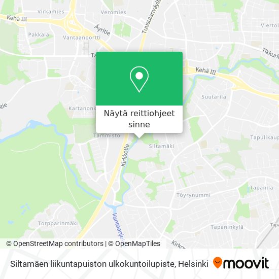 Siltamäen liikuntapuiston ulkokuntoilupiste kartta