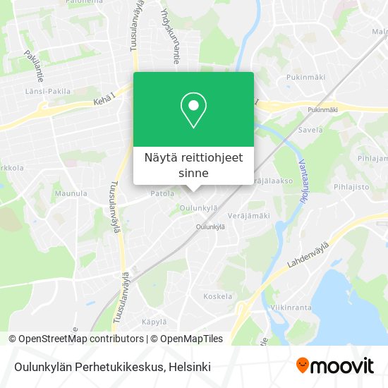 Oulunkylän Perhetukikeskus kartta