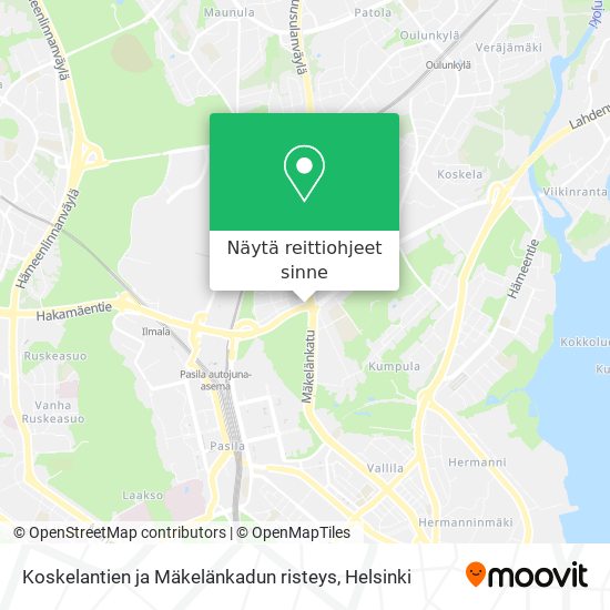 Koskelantien ja Mäkelänkadun risteys kartta