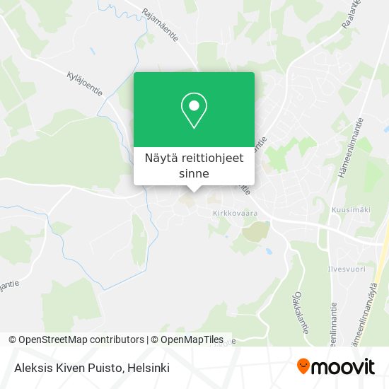 Aleksis Kiven Puisto kartta