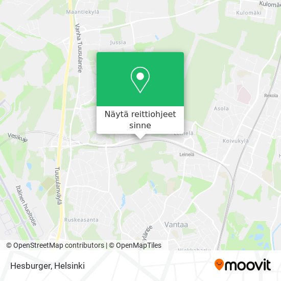 Kuinka päästä kohteeseen Hesburger paikassa Vantaa kulkuvälineellä Bussi,  Juna tai Metro?