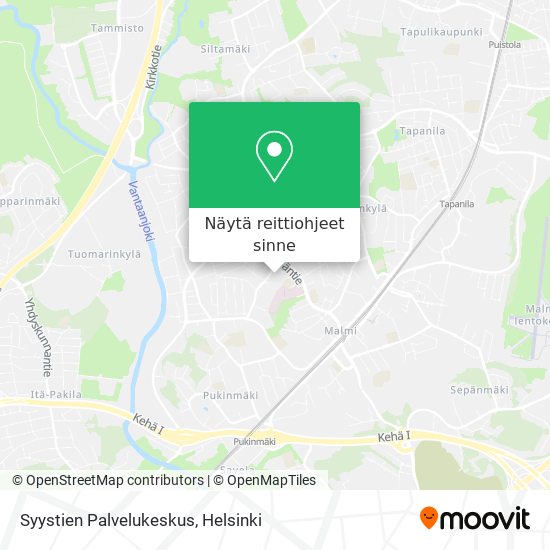 Syystien Palvelukeskus kartta