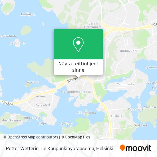 Petter Wetterin Tie Kaupunkipyöräasema kartta