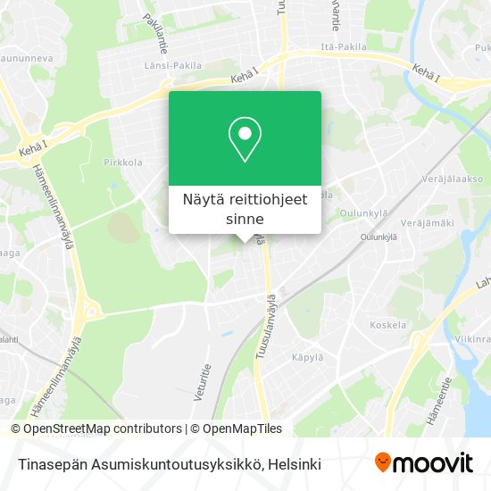 Tinasepän Asumiskuntoutusyksikkö kartta