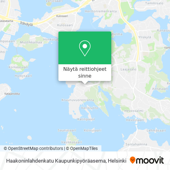 Haakoninlahdenkatu Kaupunkipyöräasema kartta