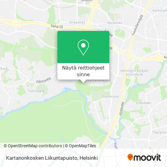 Kartanonkosken Liikuntapuisto kartta