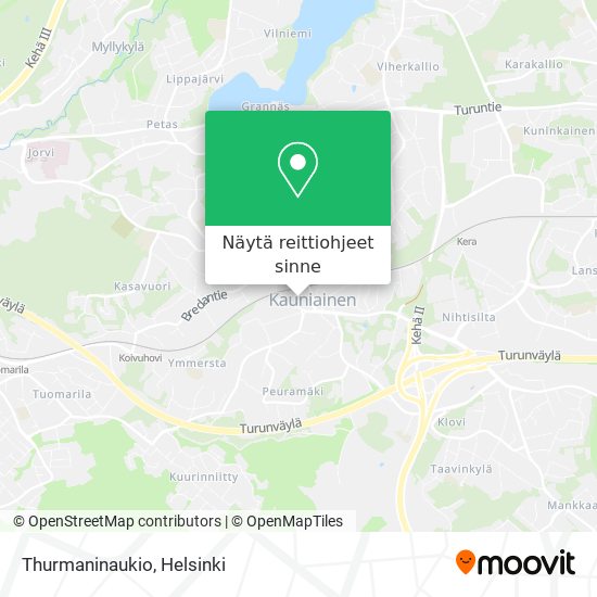 Kuinka päästä kohteeseen Thurmaninaukio paikassa Kauniainen kulkuvälineellä  Bussi tai Juna?