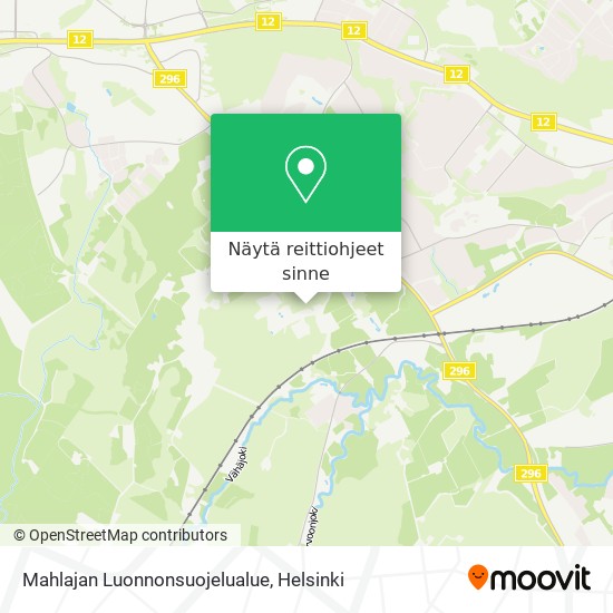 Mahlajan Luonnonsuojelualue kartta