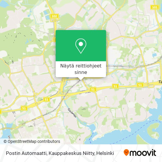 Postin Automaatti, Kauppakeskus Niitty kartta