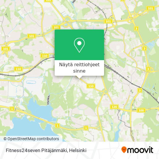 Fitness24seven Pitäjänmäki kartta