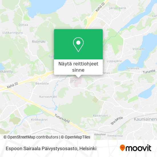 Espoon Sairaala Päivystysosasto kartta