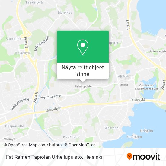 Fat Ramen Tapiolan Urheilupuisto kartta
