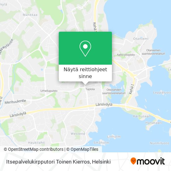 Itsepalvelukirpputori Toinen Kierros kartta