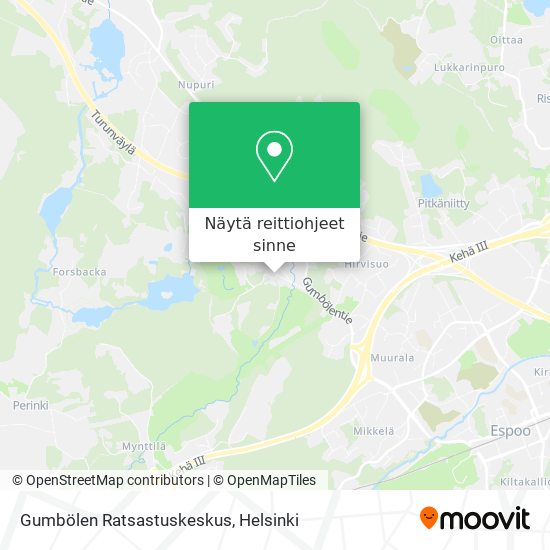 Gumbölen Ratsastuskeskus kartta