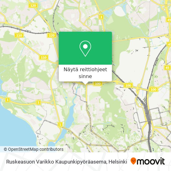 Ruskeasuon Varikko Kaupunkipyöräasema kartta