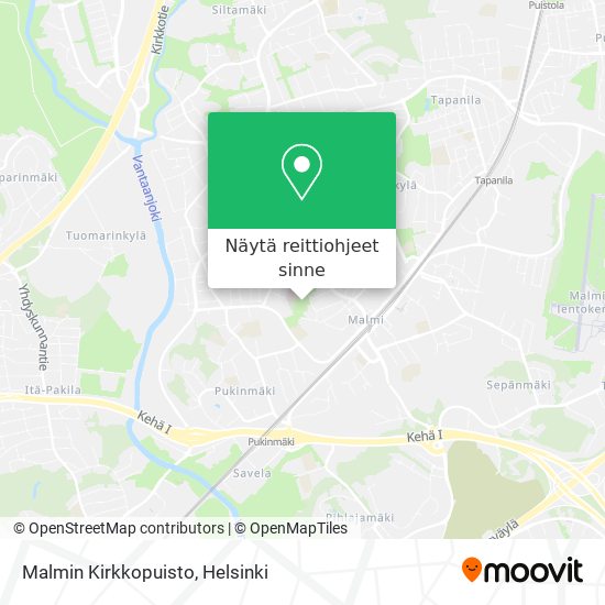 Malmin Kirkkopuisto kartta