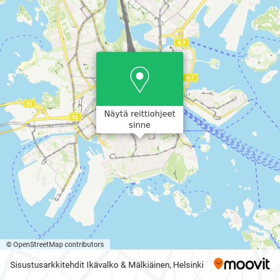 Sisustusarkkitehdit Ikävalko & Mälkiäinen kartta