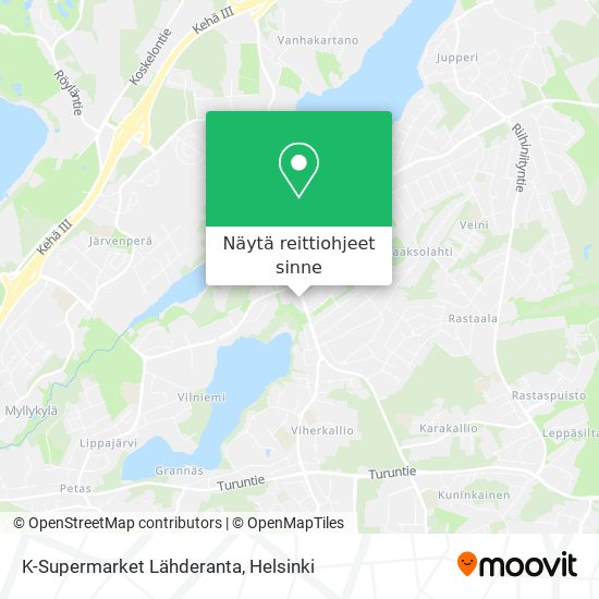 K-Supermarket Lähderanta kartta