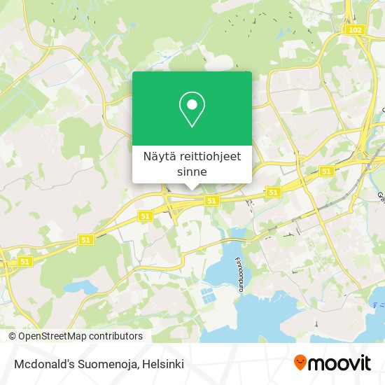 Mcdonald's Suomenoja kartta