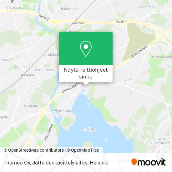 Remeo Oy, Jätteidenkäsittelylaitos kartta