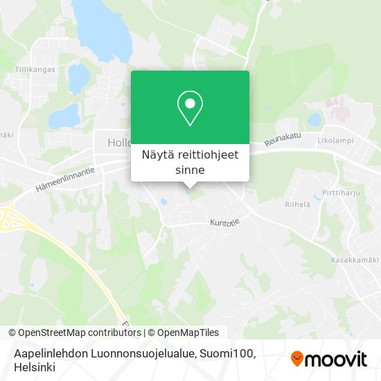 Aapelinlehdon Luonnonsuojelualue, Suomi100 kartta