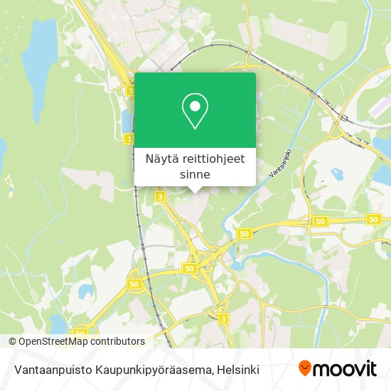 Vantaanpuisto Kaupunkipyöräasema kartta