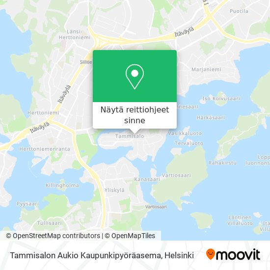 Tammisalon Aukio Kaupunkipyöräasema kartta