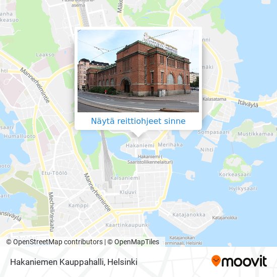 Kuinka päästä kohteeseen Hakaniemen Kauppahalli paikassa Helsinki  kulkuvälineellä Bussi, Juna tai Metro?