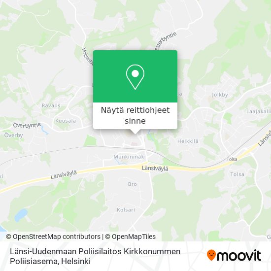 Länsi-Uudenmaan Poliisilaitos Kirkkonummen Poliisiasema kartta