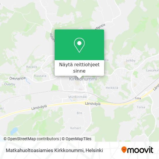 Matkahuoltoasiamies Kirkkonummi kartta