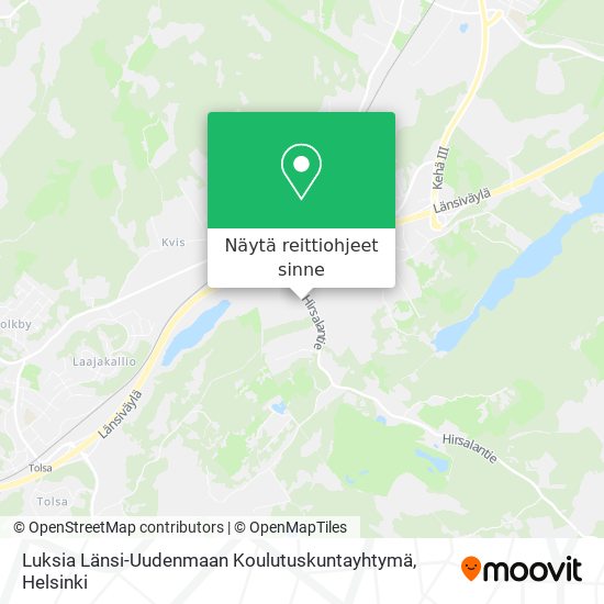 Luksia Länsi-Uudenmaan Koulutuskuntayhtymä kartta