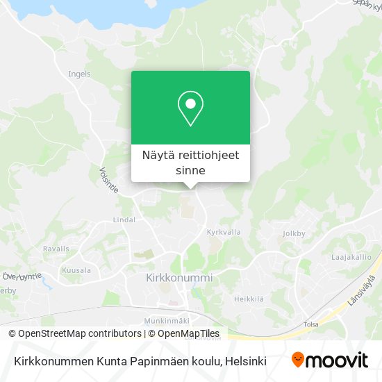 Kirkkonummen Kunta Papinmäen koulu kartta