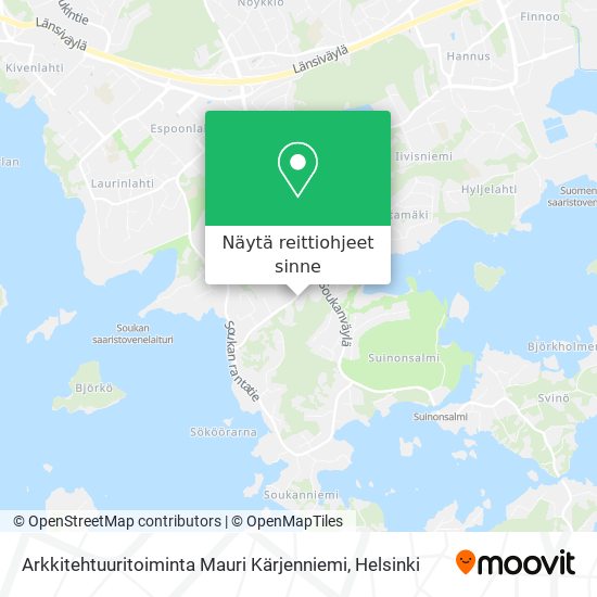 Arkkitehtuuritoiminta Mauri Kärjenniemi kartta