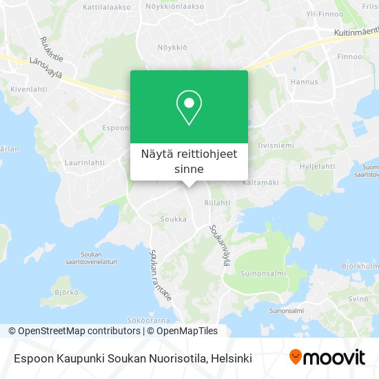 Espoon Kaupunki Soukan Nuorisotila kartta