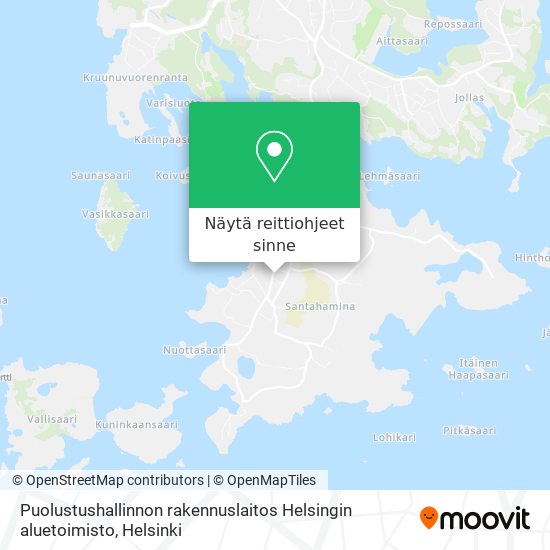 Puolustushallinnon rakennuslaitos Helsingin aluetoimisto kartta
