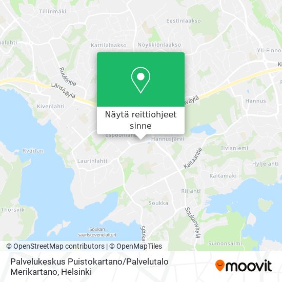Palvelukeskus Puistokartano / Palvelutalo Merikartano kartta