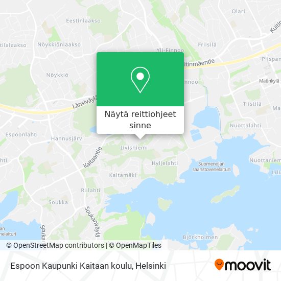 Espoon Kaupunki Kaitaan koulu kartta