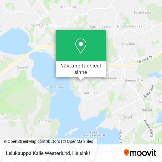 Lelukauppa Kalle Westerlund kartta