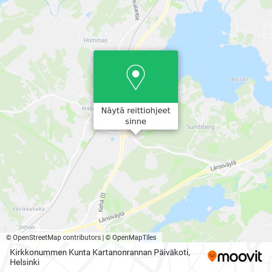 Kirkkonummen Kunta Kartanonrannan Päiväkoti kartta