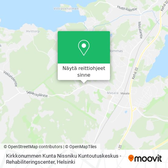 Kirkkonummen Kunta Nissniku Kuntoutuskeskus - Rehabiliteringscenter kartta