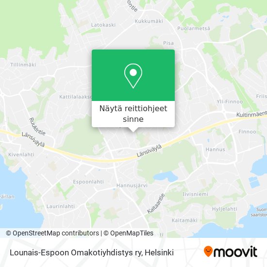 Lounais-Espoon Omakotiyhdistys ry kartta