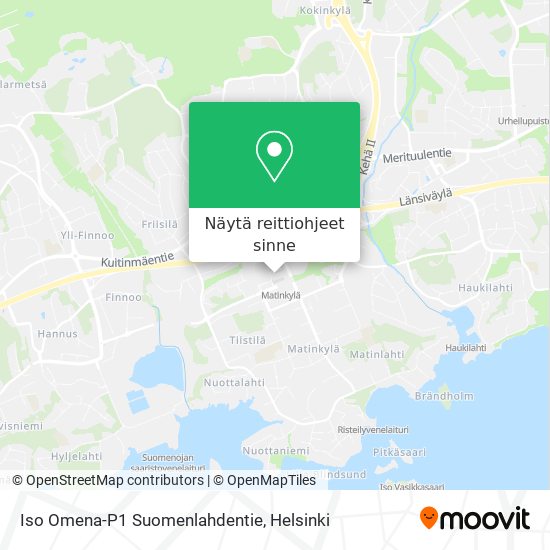 Iso Omena-P1 Suomenlahdentie kartta