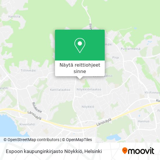 Espoon kaupunginkirjasto Nöykkiö kartta