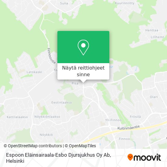 Espoon Eläinsairaala-Esbo Djursjukhus Oy Ab kartta