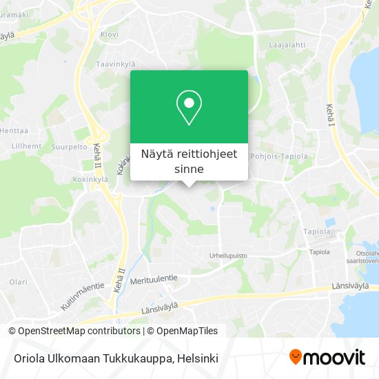 Oriola Ulkomaan Tukkukauppa kartta